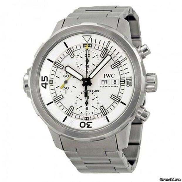 IWC Aquatimer Chronograph Automatic Men's Watch With Steel Case and Strap Authentic Luxury Timepiece