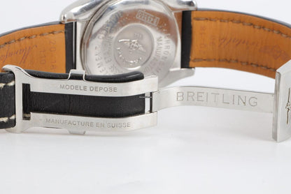 Breitling Chronomat Automatic Men's Watch Gold/Steel Case With Leather Strap Authentic Luxury Timepiece