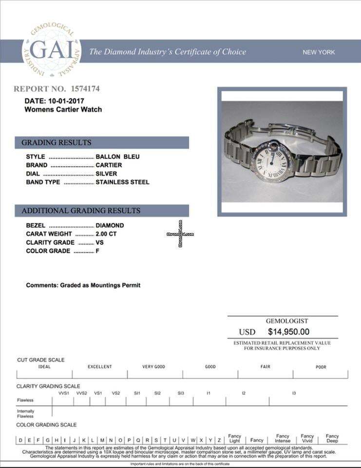 Cartier Ballon Bleu Quartz Women's Watch With Steel Case and Strap Authentic Luxury Timepiece