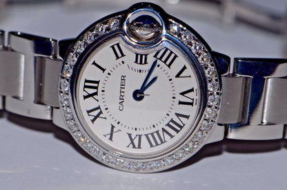 Cartier Ballon Bleu Quartz Women's Watch With Steel Case and Strap Authentic Luxury Timepiece