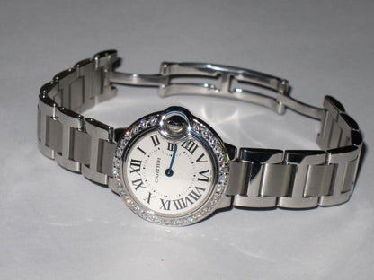 Cartier Ballon Bleu Quartz Women's Watch With Steel Case and Strap Authentic Luxury Timepiece
