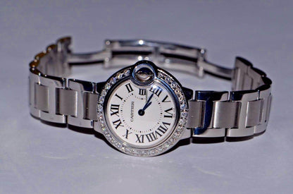 Cartier Ballon Bleu Quartz Women's Watch With Steel Case and Strap Authentic Luxury Timepiece