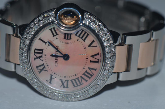 Cartier Ballon Bleu Quartz Women's Watch Gold/Steel Case With Gold/Steel Strap Authentic Luxury Timepiece