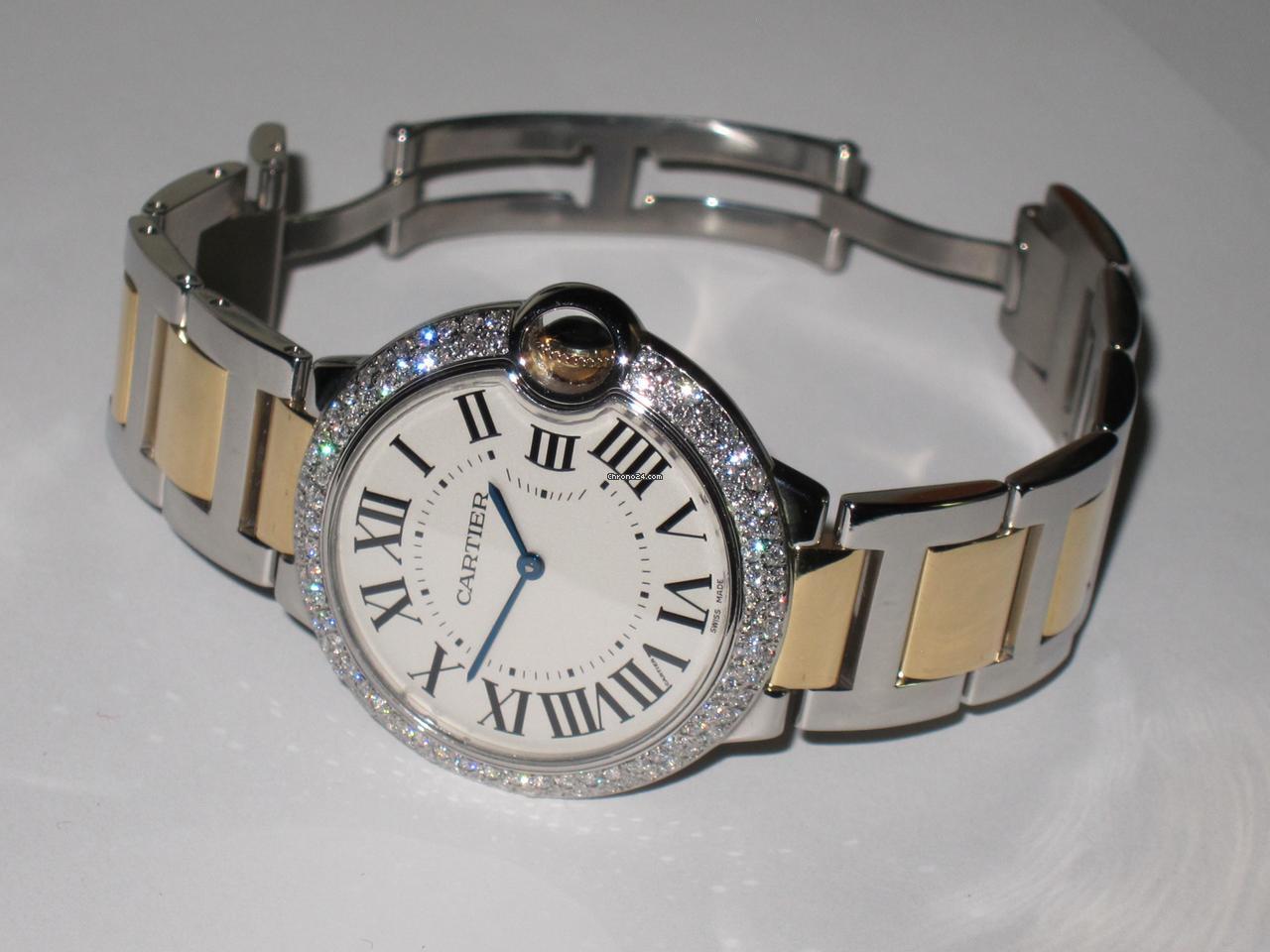 Cartier Ballon Bleu 36mm Quartz Women's Watch Steel Case With Gold/Steel Strap Authentic Luxury Timepiece