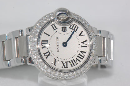 Cartier Ballon Bleu Quartz Women's Watch With Steel Case and Strap Authentic Luxury Timepiece