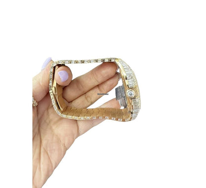 Cartier Santos Manual winding Men's Watch With Rose Gold Case and Strap Authentic Luxury Timepiece