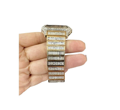 Cartier Santos Manual winding Men's Watch With Rose Gold Case and Strap Authentic Luxury Timepiece