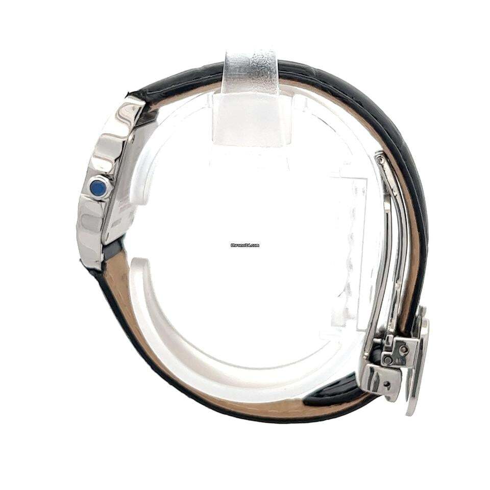 Cartier Santos Demoiselle Quartz Women's Watch Steel Case With Leather Strap Authentic Luxury Timepiece