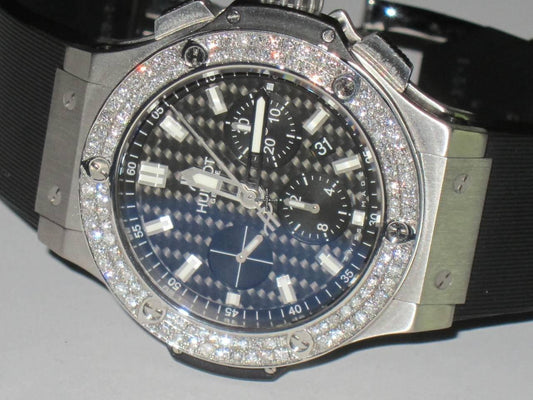 Hublot Big Bang Automatic Men's Watch Steel Case With Rubber Strap Authentic Luxury Timepiece