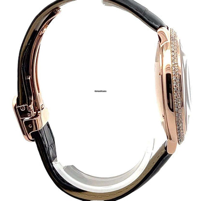 Cartier Ballon Bleu Automatic Men's Watch Rose Gold Case With Leather Strap Authentic Luxury Timepiece