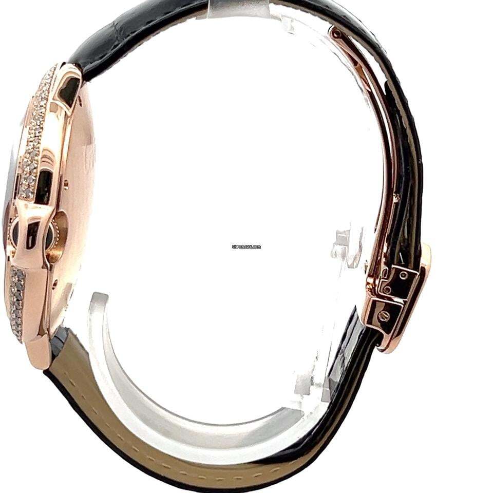 Cartier Ballon Bleu Automatic Men's Watch Rose Gold Case With Leather Strap Authentic Luxury Timepiece