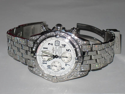 Breitling Chronomat Evolution Automatic Men's Watch With Steel Case and Strap Authentic Luxury Timepiece