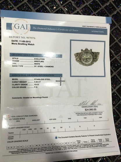 Breitling Chronomat Evolution Automatic Men's Watch With Steel Case and Strap Authentic Luxury Timepiece