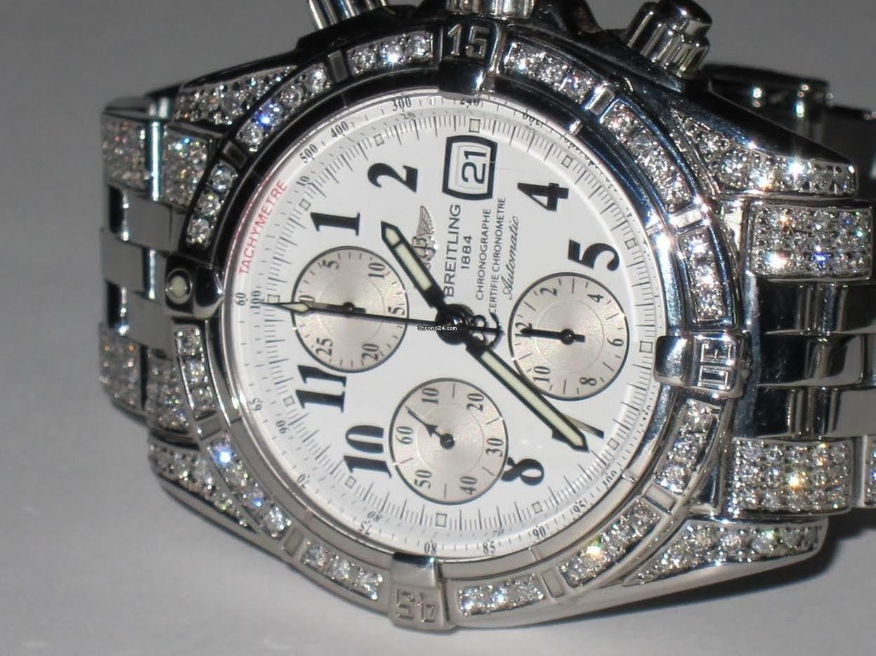 Breitling Chronomat Evolution Automatic Men's Watch With Steel Case and Strap Authentic Luxury Timepiece