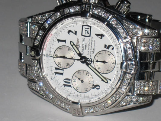 Breitling Chronomat Evolution Automatic Men's Watch With Steel Case and Strap Authentic Luxury Timepiece