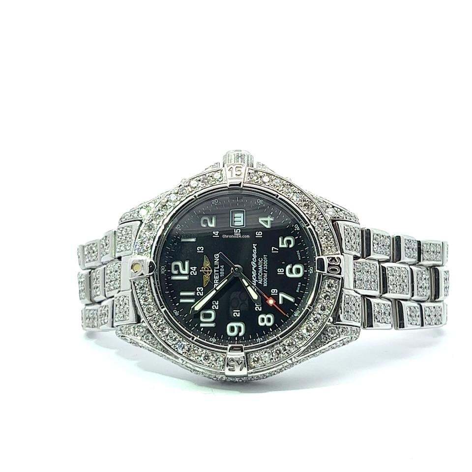 Breitling Superocean Automatic Men's Watch With Steel Case and Strap Authentic Luxury Timepiece