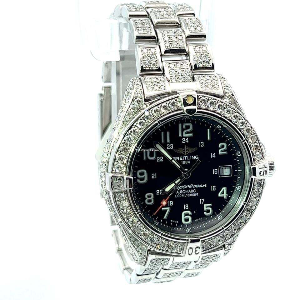 Breitling Superocean Automatic Men's Watch With Steel Case and Strap Authentic Luxury Timepiece