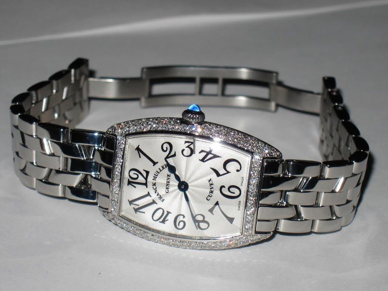 Franck Muller Cintrée Curvex Quartz Women's Watch With Steel Case and Strap Authentic Luxury Timepiece