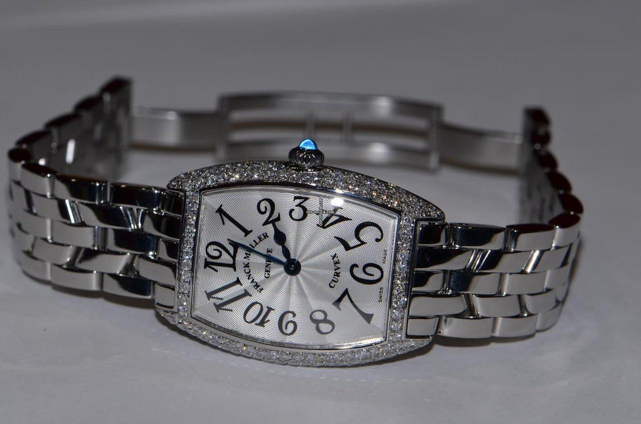 Franck Muller Cintrée Curvex Quartz Women's Watch With Steel Case and Strap Authentic Luxury Timepiece