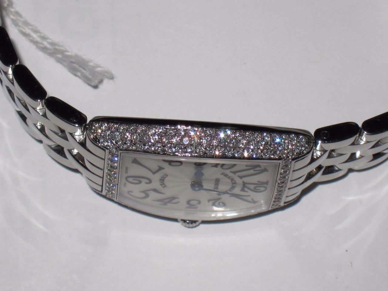 Franck Muller Cintrée Curvex Quartz Women's Watch With Steel Case and Strap Authentic Luxury Timepiece