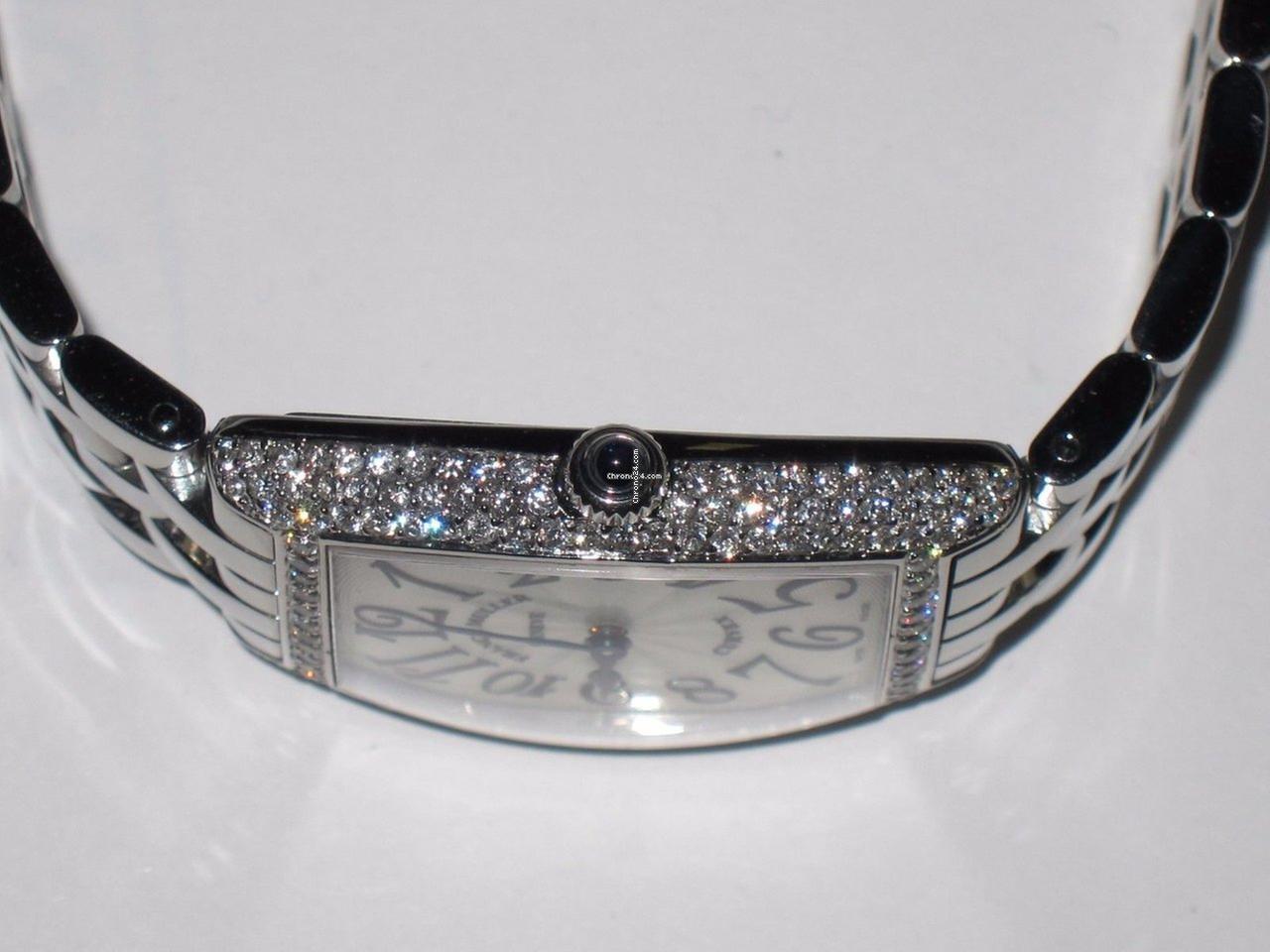 Franck Muller Cintrée Curvex Quartz Women's Watch With Steel Case and Strap Authentic Luxury Timepiece