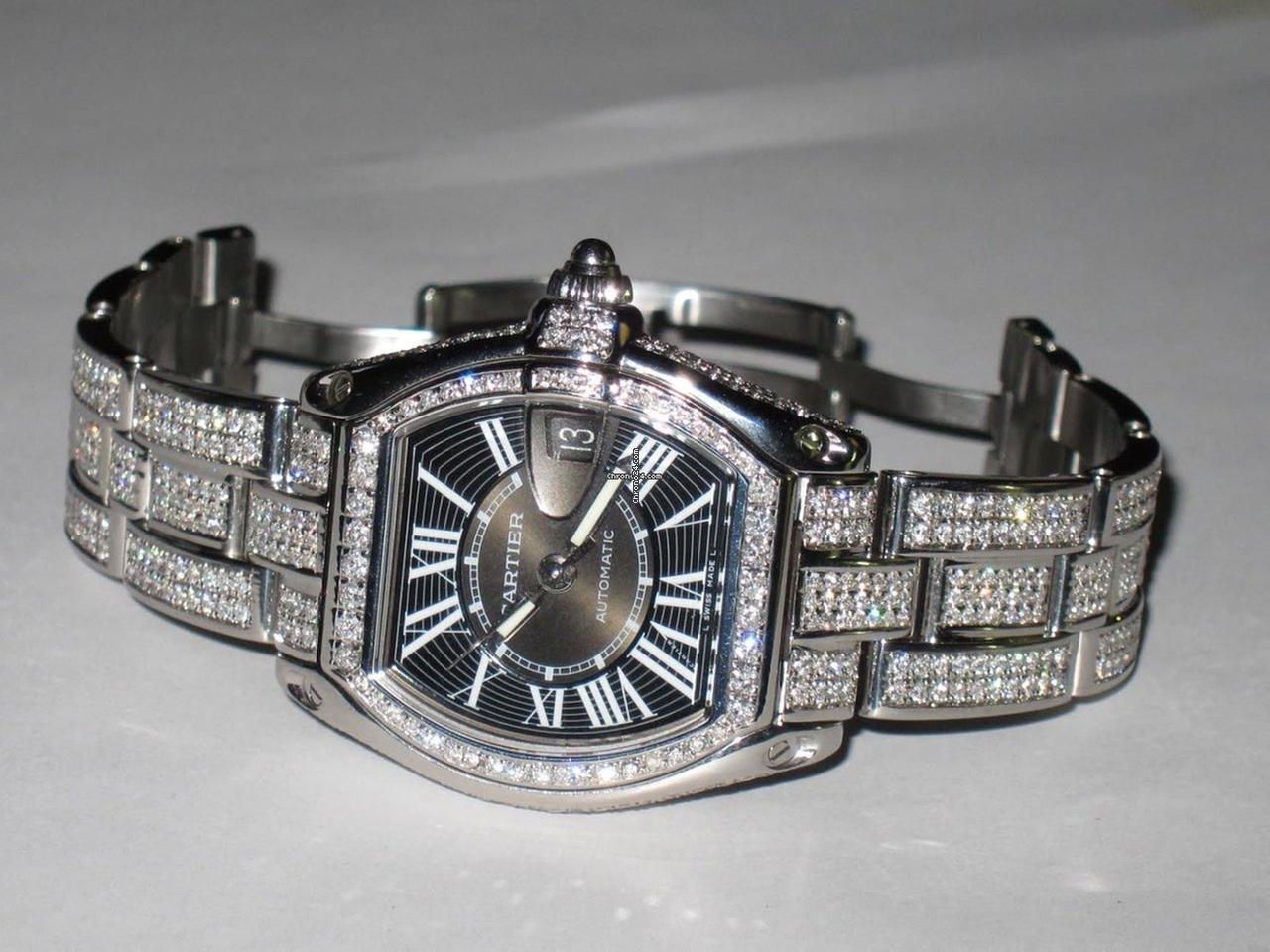 Cartier Roadster Automatic Men's Watch With Steel Case and Strap Authentic Luxury Timepiece