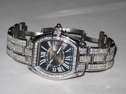 Cartier Roadster Automatic Men's Watch With Steel Case and Strap Authentic Luxury Timepiece
