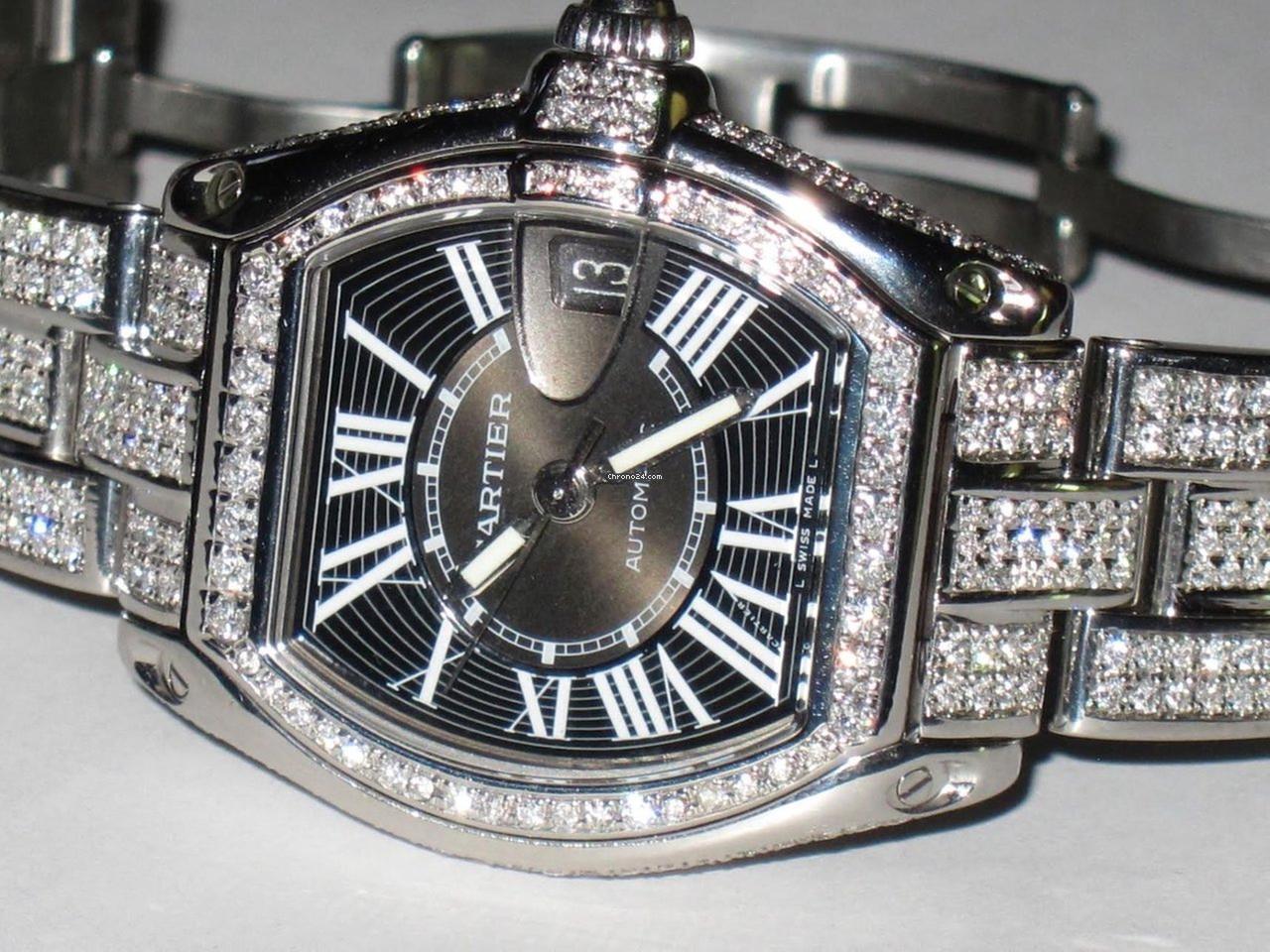 Cartier Roadster Automatic Men's Watch With Steel Case and Strap Authentic Luxury Timepiece