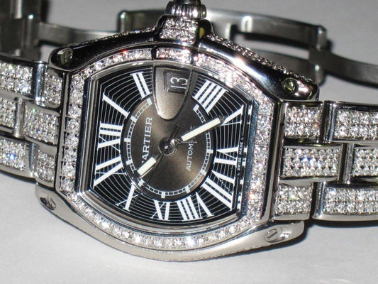Cartier Roadster Automatic Men's Watch With Steel Case and Strap Authentic Luxury Timepiece