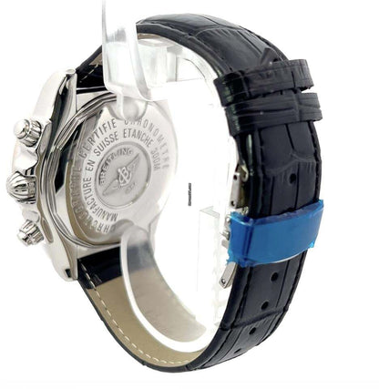 Breitling Chronomat Evolution Automatic Men's Watch Steel Case With Leather Strap Authentic Luxury Timepiece