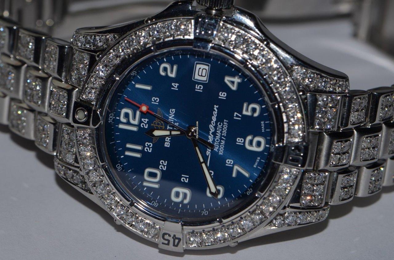 Breitling Superocean Automatic Men's Watch With Steel Case and Strap Authentic Luxury Timepiece