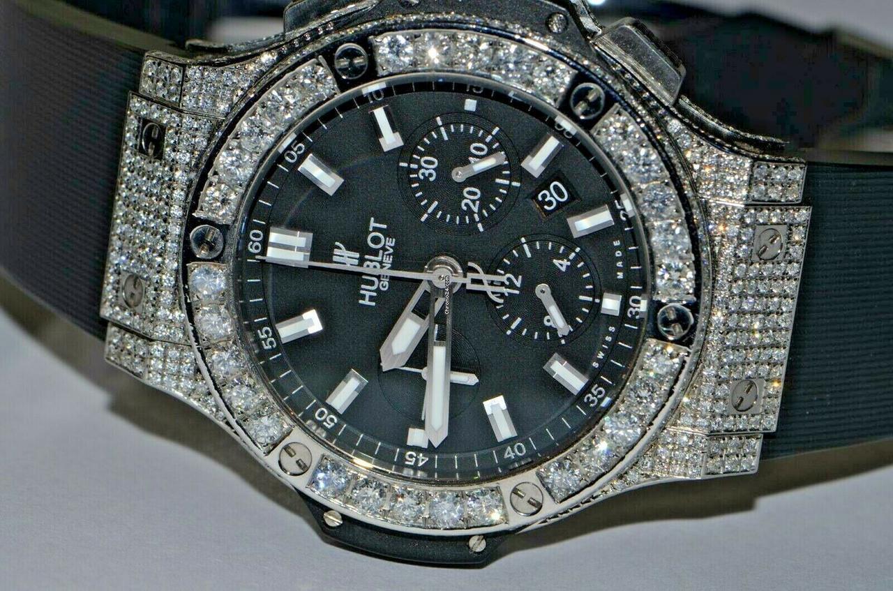 Hublot Big Bang Automatic Men's Watch Steel Case With Leather Strap Authentic Luxury Timepiece