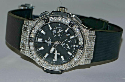 Hublot Big Bang Automatic Men's Watch Steel Case With Leather Strap Authentic Luxury Timepiece