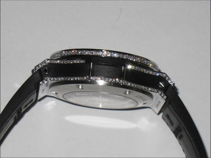 Hublot Big Bang Automatic Men's Watch Steel Case With Leather Strap Authentic Luxury Timepiece