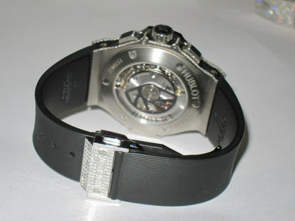 Hublot Big Bang Automatic Men's Watch Steel Case With Leather Strap Authentic Luxury Timepiece