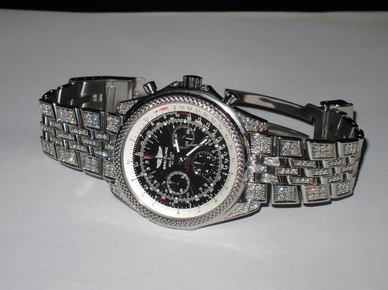 Breitling Bentley Motors Automatic Men's Watch With Steel Case and Strap Authentic Luxury Timepiece