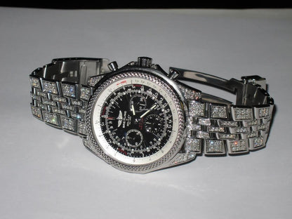 Breitling Bentley Motors Automatic Men's Watch With Steel Case and Strap Authentic Luxury Timepiece