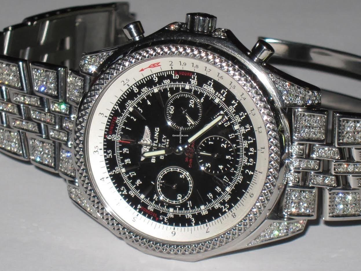 Breitling Bentley Motors Automatic Men's Watch With Steel Case and Strap Authentic Luxury Timepiece