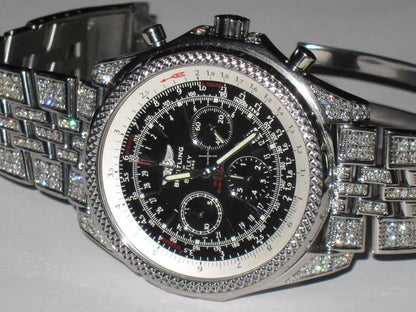 Breitling Bentley Motors Automatic Men's Watch With Steel Case and Strap Authentic Luxury Timepiece