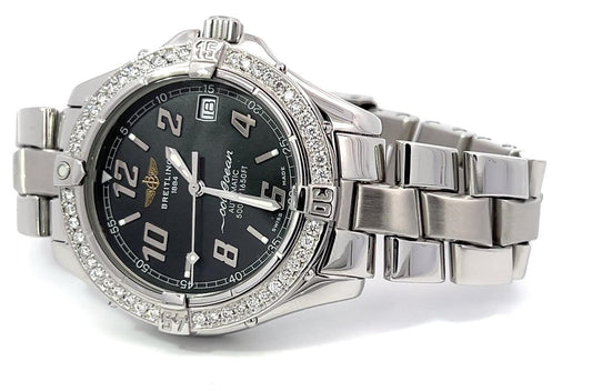 Breitling Colt Quartz Men's Watch With Steel Case and Strap Authentic Luxury Timepiece