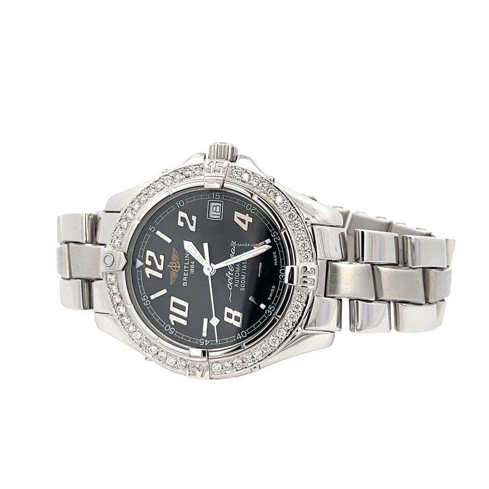 Breitling Colt Quartz Men's Watch With Steel Case and Strap Authentic Luxury Timepiece