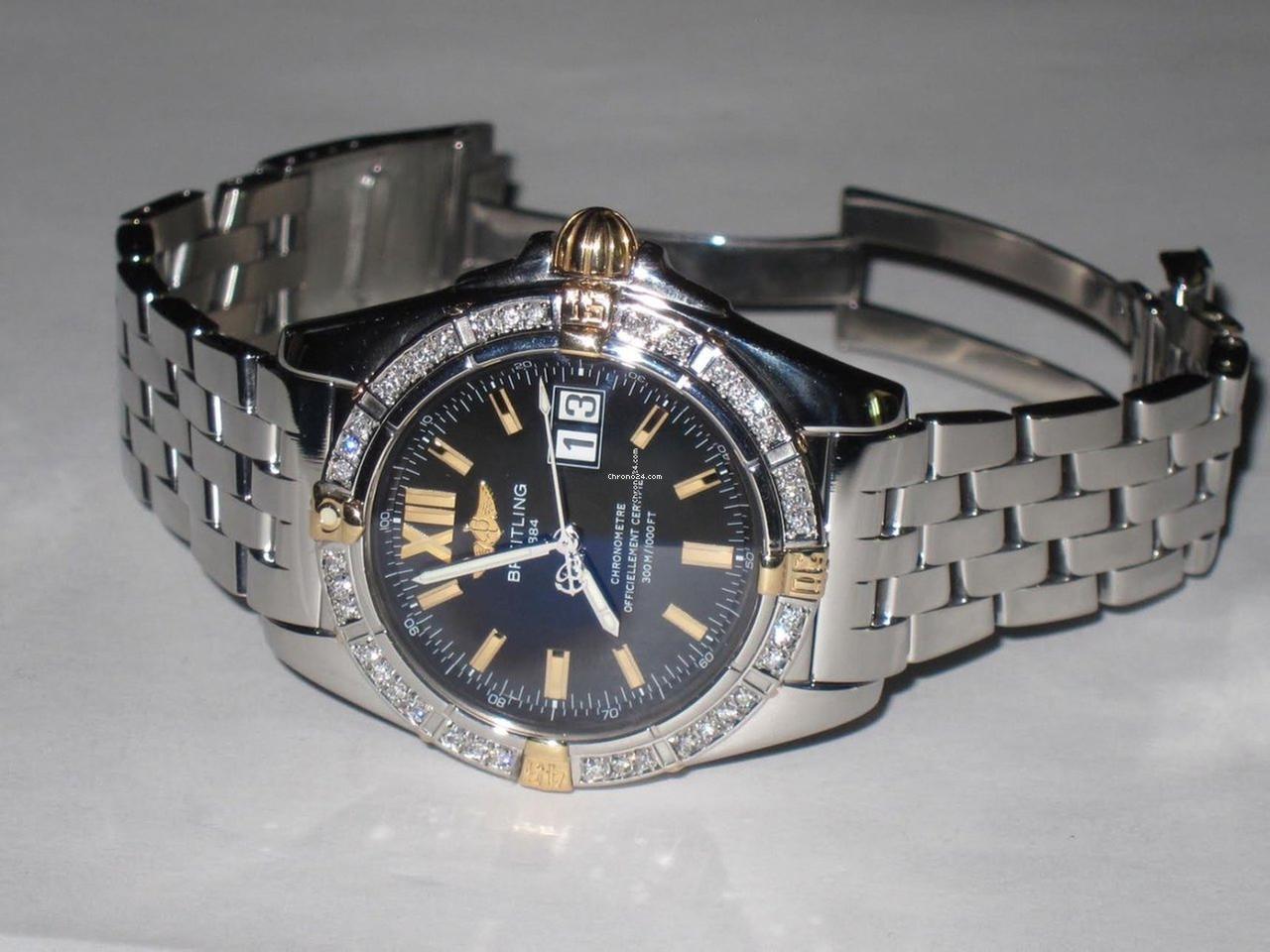 Breitling Chronomat Automatic Men's Watch Gold/With Steel Case and Strap Authentic Luxury Timepiece