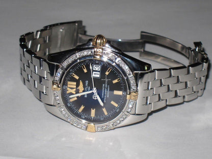 Breitling Chronomat Automatic Men's Watch Gold/With Steel Case and Strap Authentic Luxury Timepiece