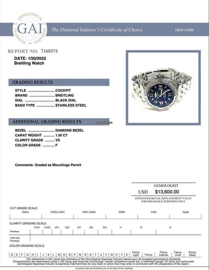 Breitling Chronomat Automatic Men's Watch With Steel Case and Strap Authentic Luxury Timepiece