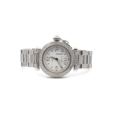 Cartier Pasha Automatic Women's Watch With Steel Case and Strap Authentic Luxury Timepiece