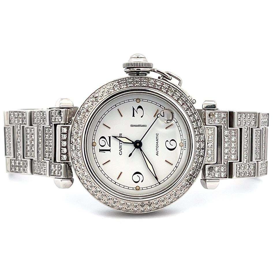 Cartier Pasha Automatic Women's Watch With Steel Case and Strap Authentic Luxury Timepiece
