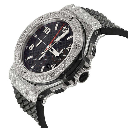 Hublot Big Bang 44 mm Automatic Men's Watch Steel Case With Rubber Strap Authentic Luxury Timepiece