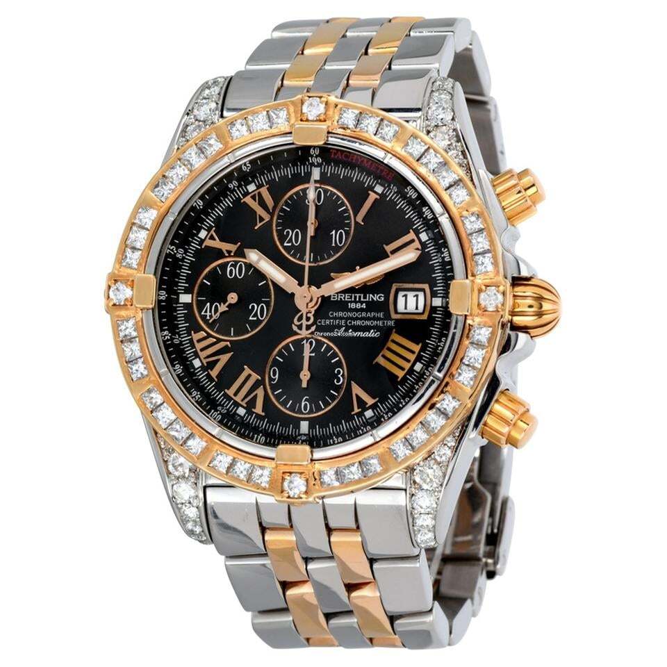 Breitling Chronomat Evolution Automatic Men's Watch Gold/Steel Case With Gold/Steel Strap Authentic Luxury Timepiece