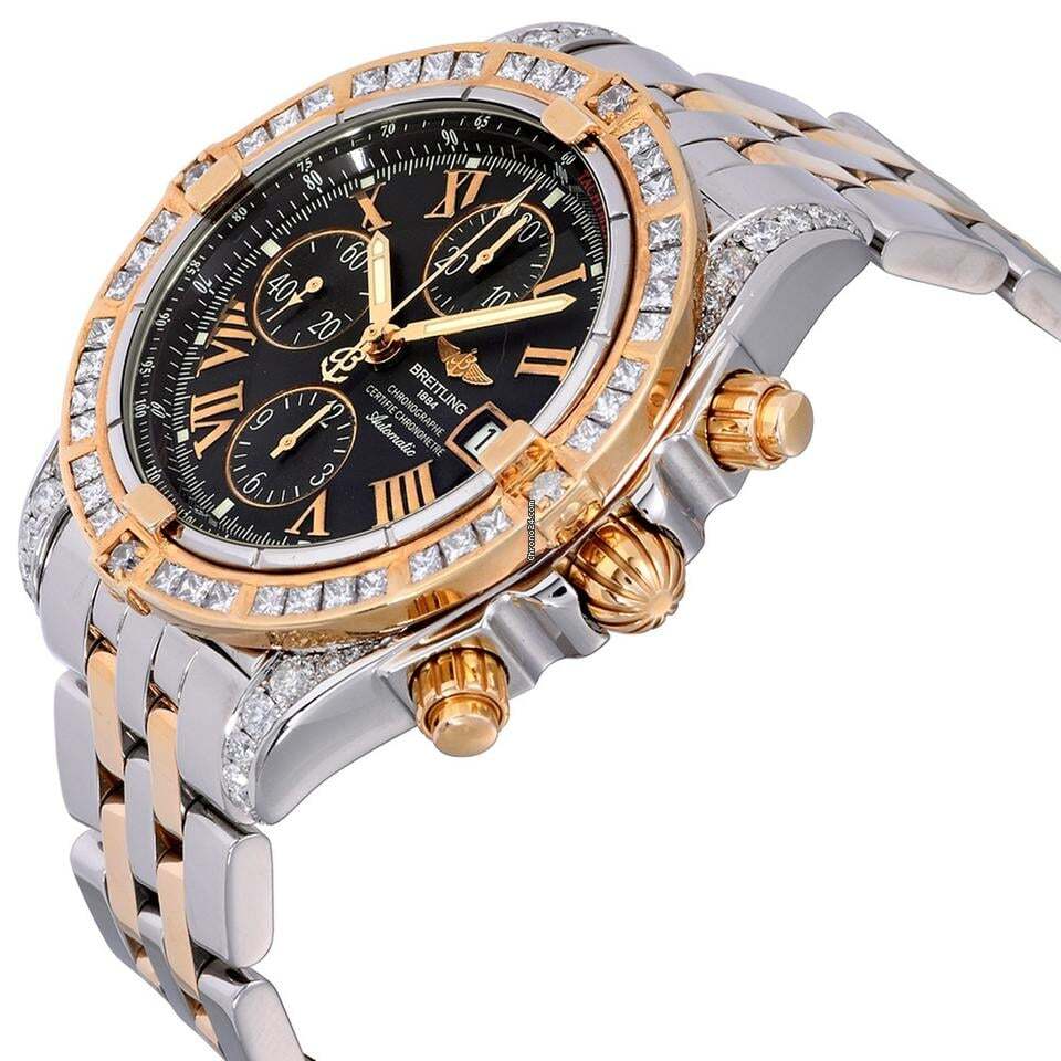 Breitling Chronomat Evolution Automatic Men's Watch Gold/Steel Case With Gold/Steel Strap Authentic Luxury Timepiece