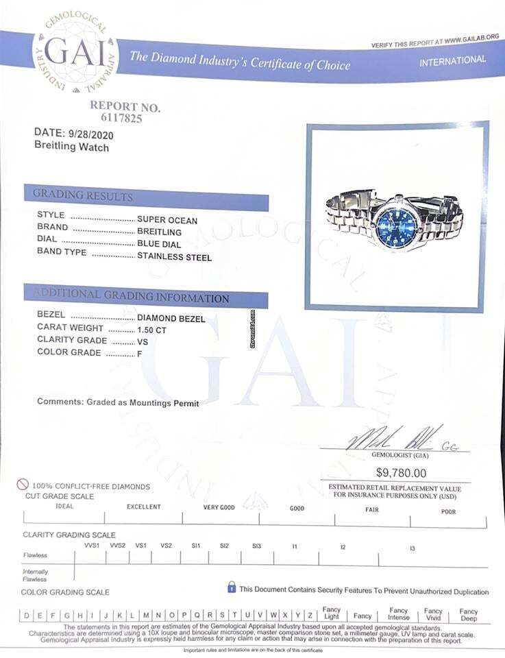 Breitling Superocean Automatic Men's Watch With Steel Case and Strap Authentic Luxury Timepiece